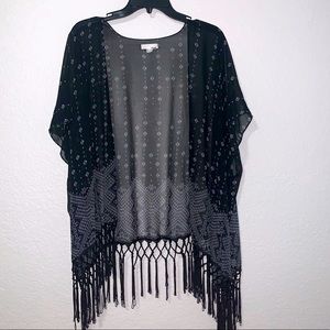 GARAGE chiffon fringe kimono
